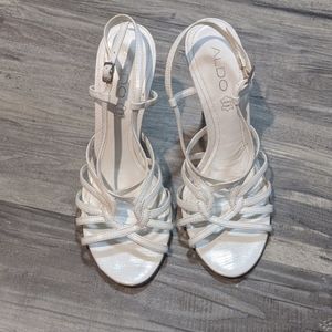 Aldo White Size 6 1/2 or 37 4" heels